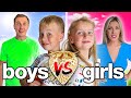 BOYS vs GIRLS Strawberry Picking | Gaby and Alex Family