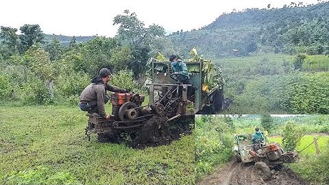 Xe công nông 2 câu chở chuối đường lây (#1)rất là khó khăn của (KIU 81)