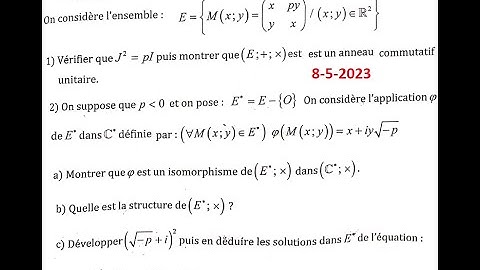 Les structures algébriques:  exercice 16