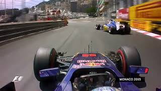 2015 Monaco GP Race - Sainz Near Miss