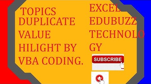 Duplicate Value Hilight  by Dynamic VBA coding.