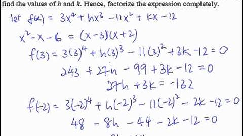 15. The Remainder and Factor Theorem - Example 9 (challenging)