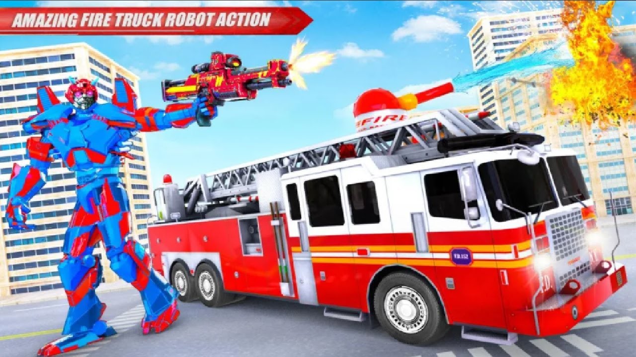 Firefighter Robot Transforming Truck Robot - Android Gameplay