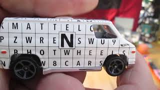 NEW for 2023 Hot Wheels Toy Unboxing & Review 70's Van White Scrabble Game Pattern HW Art Car Series