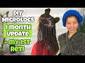 DIY MICROLOCS | 1 MONTH UPDATE + My 1st Reti + How I braid and band | Interlock Method