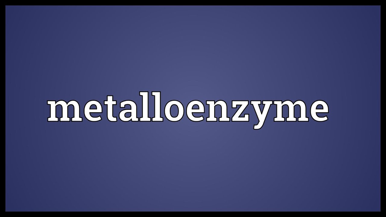 Metalloenzyme Meaning YouTube