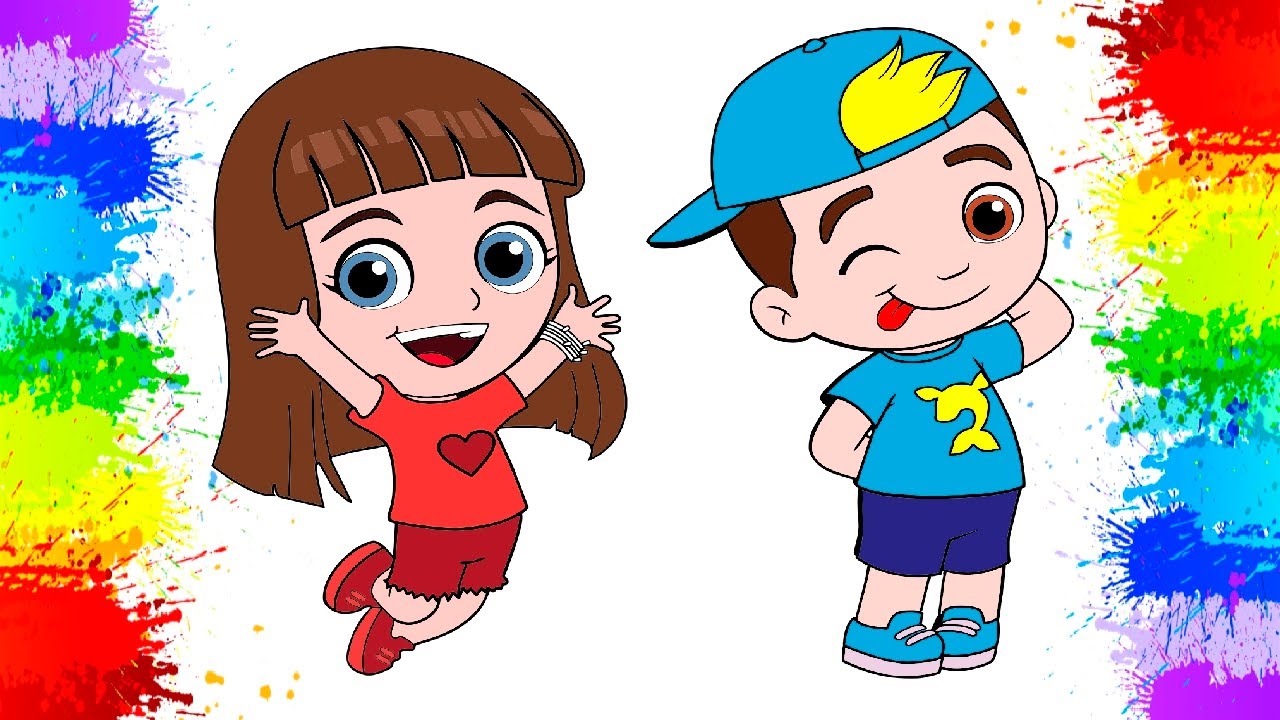 COLORINDO Gi e Luccas Neto - Desenho Kids Brasil 