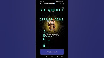 25 August cipher code #hamsterkombat #ciphercodes #25august