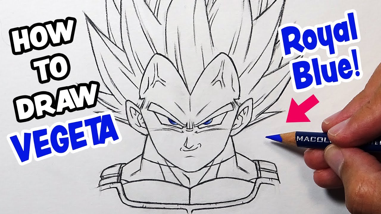 How To Draw Vegeta SSJ Blue  Dragon Ball Sketch Drawing 