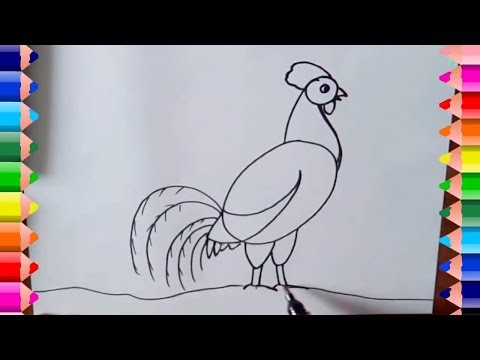 Video Dạy bé vẽ con gà trống- Hướng dẫn vẽ con gà trống- How... - youtube