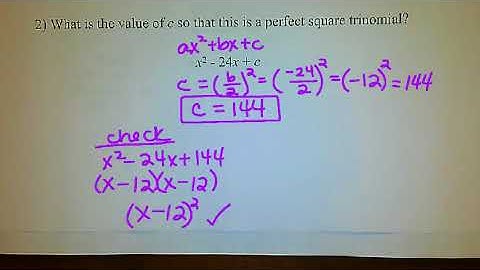 Unit 10 - Day 2 - Completing the Square (Part 1)