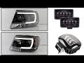 Сравнение фар для Jeep Grand Cherokee WJ Black Projector Headligh с китайскими диодными фарами.
