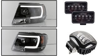 :    Jeep Grand Cherokee WJ Black Projector Headligh    .