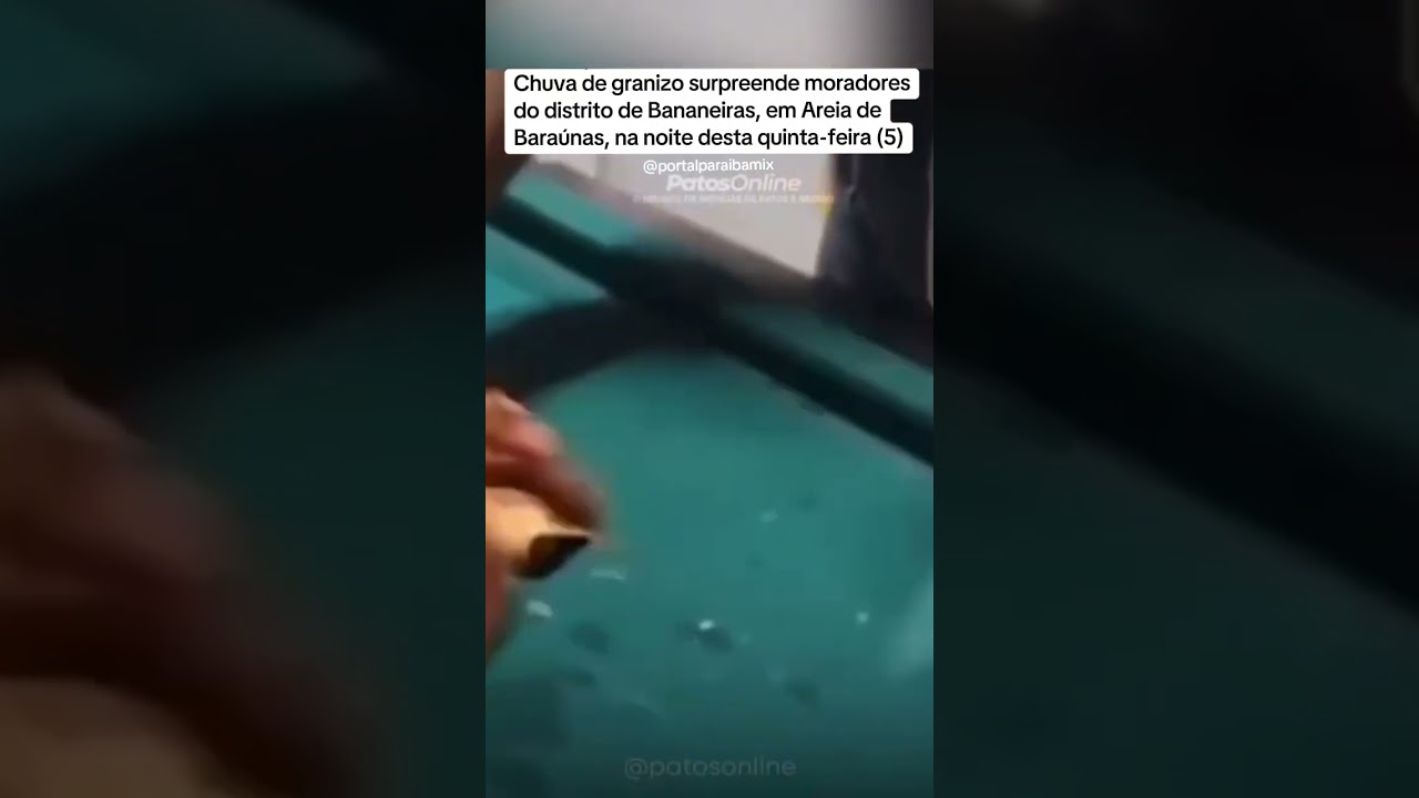 Chuva de granizo surpreende moradores do distrito de Bananeiras, em Areia de Baraúnas