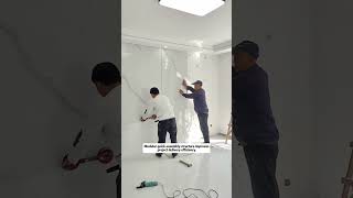 WPC wall panel background wall installation design. WPC wall panel Chinese manufacturer.