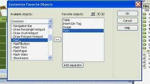 Dreamweaver training video: Insert panel