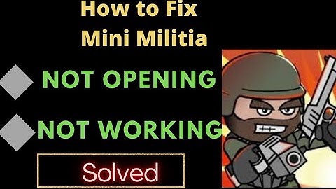 How To Solve Mini Militia Game App Not Working(Not Open) Problem|| FING 24