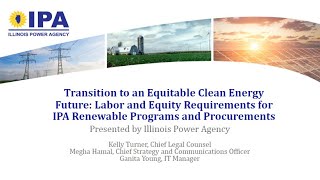 Contractors Webinar: Labor and Equity Requirements for IPA Renewable Programs and Procurements