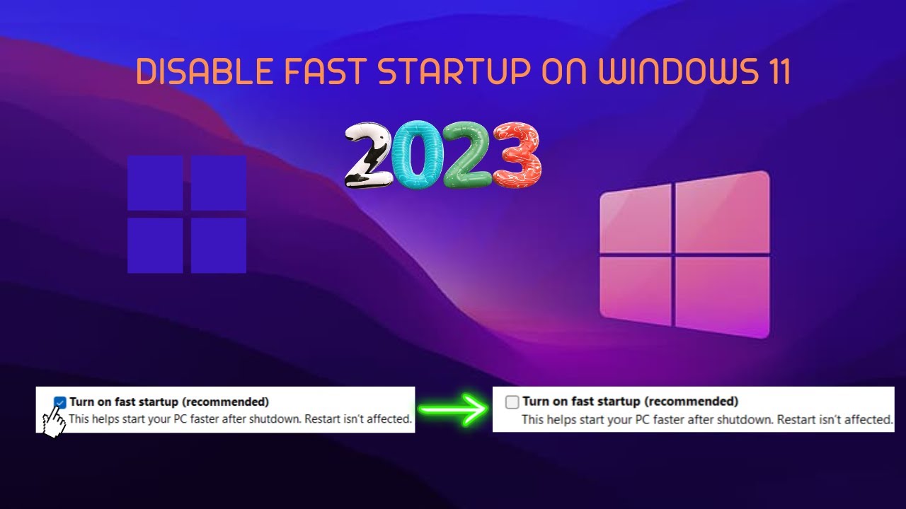HOW TO DISABLE FAST STARTUP ON WINDOWS 11 2023(Tutorial) - YouTube
