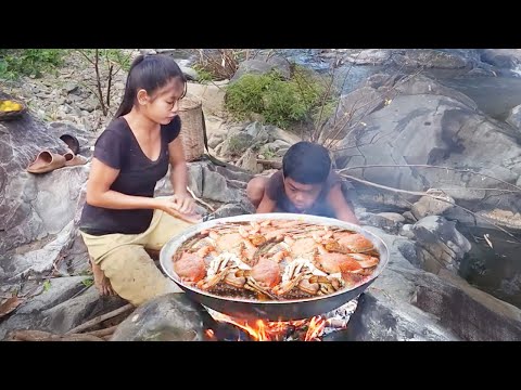 Catching Crabs And Cooking Up Some Tasty Forest Food More Cooking Videos Coming Soon