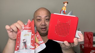 Unboxing Tonies Disney Pixar Toy Story Toniebox Audio Player Starter Set Plus 2 other Characters