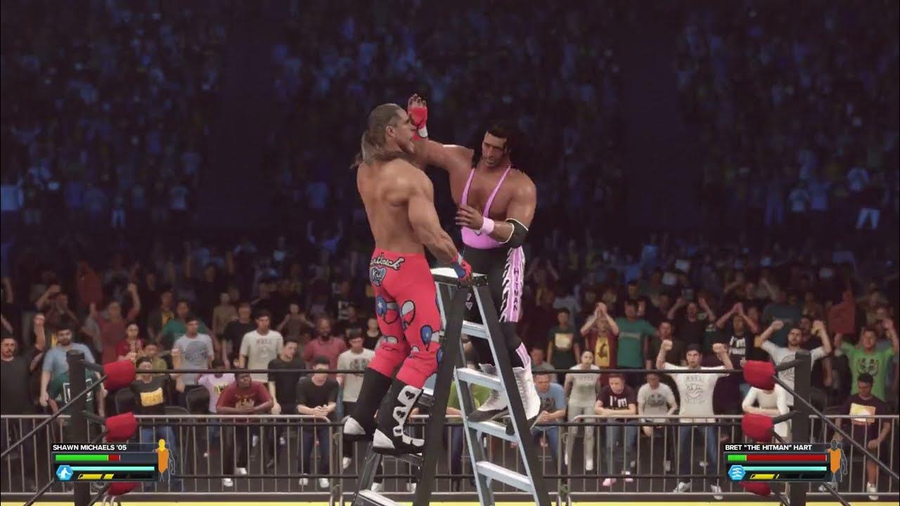 Bret Hart SLAMS Shawn Michaels OFF THE LADDER WWE 2K23 YouTube