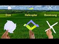 Best 3 flying disk helicopter boomrang paper flying toy how to make notebook helicopter