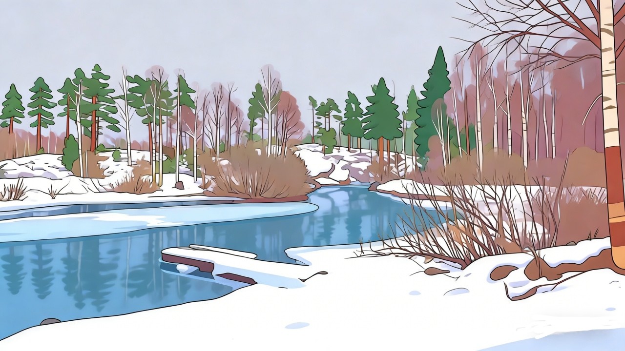 Nature walk along the river 🌲🌲💙❄️