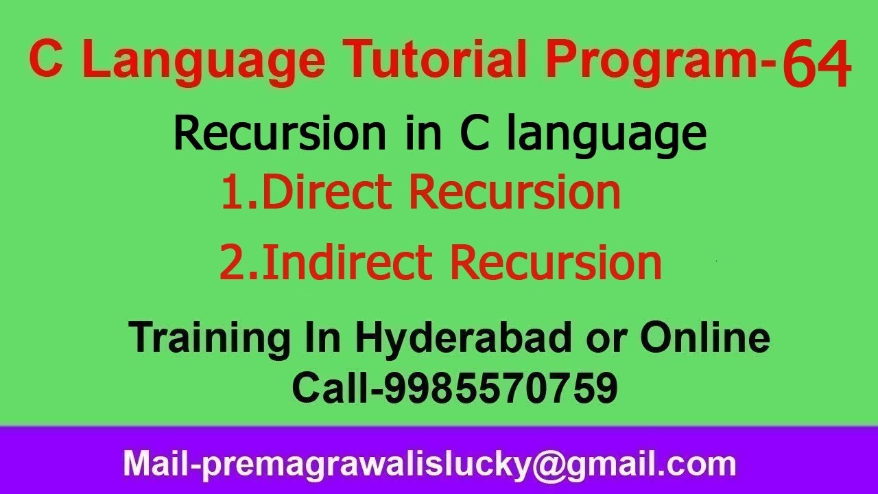 Recursion in c programming|Program-64 | C Programming Tutorials for ...