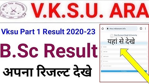 Vksu Part 1 BSc Result 2020-23 Online ऐसे देखे जान लिजिए Vksu Part 1 Result BA Result कब आएगा