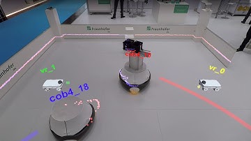 Cloud-based Cooperative Mobile Robot Navigation visualized with Augmented Reality