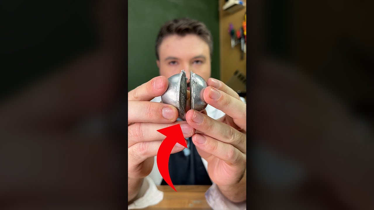 I cut a perfect foil mirror ball in half?! - YouTube