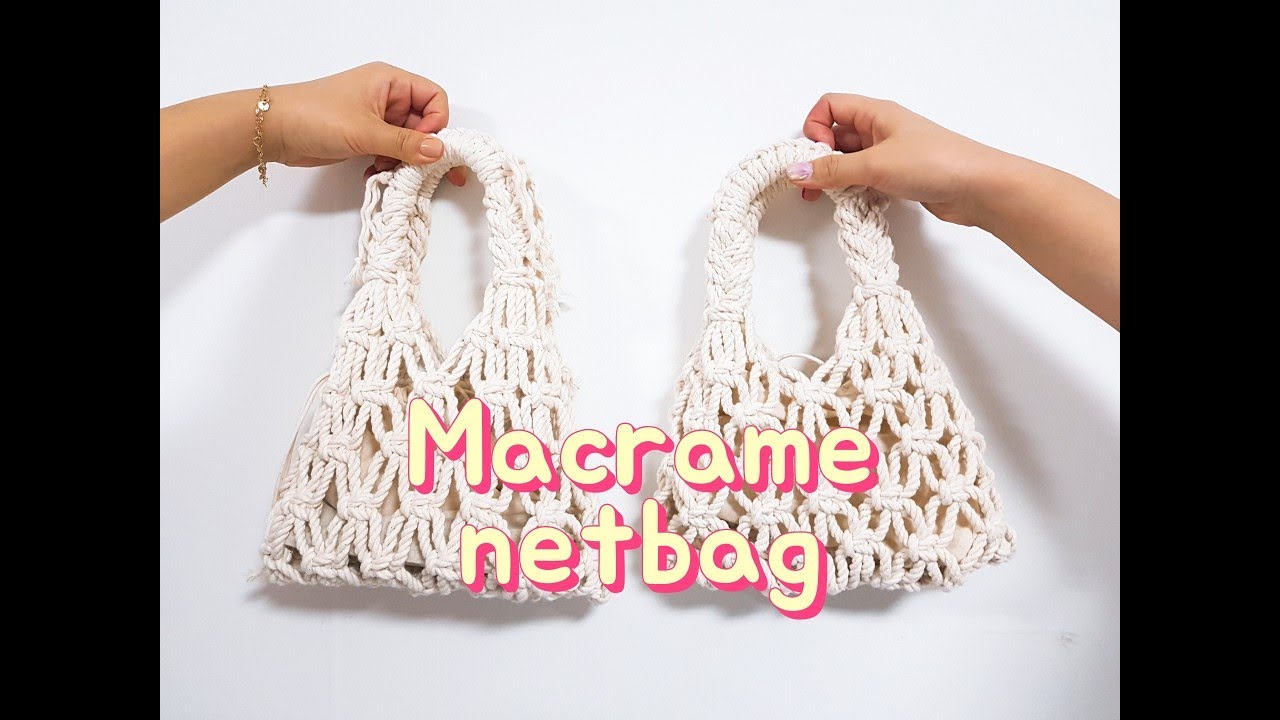 친구들 놀러와서 마크라메 네트백 만들고 있네(Macrame netbag)