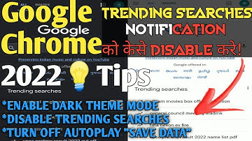 How To Turn Off Trending Searches On Google Chrome 2022 |Disable Trending Searches Turn On Dark Mode