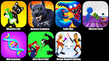 Monsters Lab,Monster Evolution,Kaiju Run,Monster Draft,DNA Evolution,Hero Verse Run,Merge Ragdoll