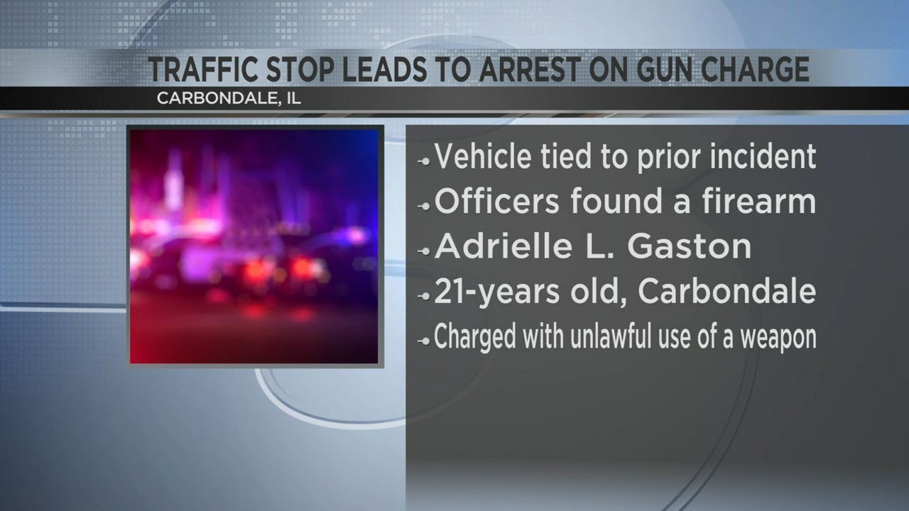Traffic stop in Carbondale leads to arrest on gun charge - YouTube