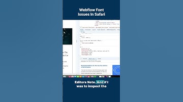 Webflow Font Issues In Safari? | #shorts