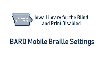 BARD Mobile Braille Settings