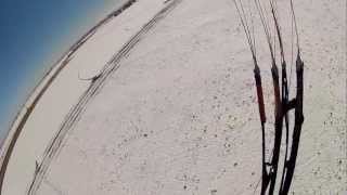 Quick Paramotor Flight over a Snow Covered SodFarm