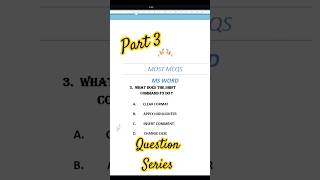 The Microsoft Word MCQ Final Chapter #shorts #knowledge