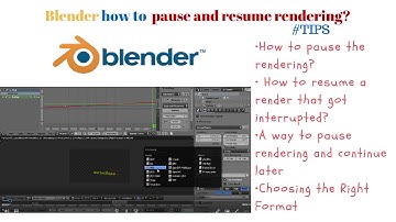 How to resume /pause an animation rendering in Blender? Tutorial