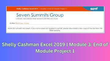 Module 3: End of Module Project 1 | Shelly Cashman Excel 2019 #module3 #endofmodule #shellycashman
