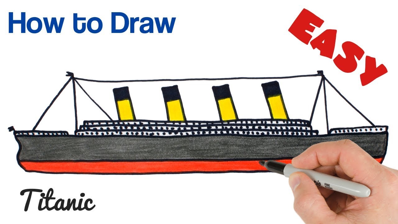 how to draw a titanic