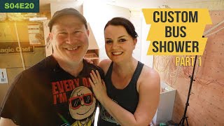 FLEXSTONE SHOWER for our Bus Conversion Part 1: Shower base & Cement board - S04E20