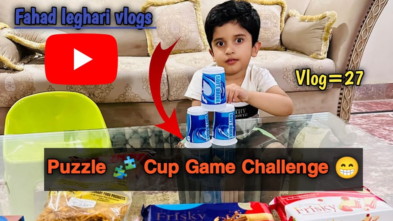 Puzzles 🧩 Cups Game Challenge Funny game Challenge Fahad vs Haris🏆