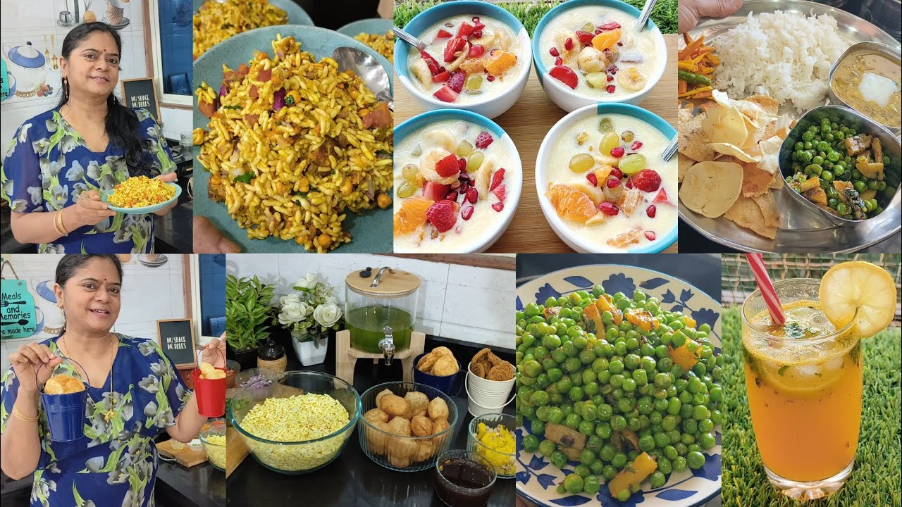 stall +Breakfast Lunch & Dinner🍱 matar fry🌺bhel🌺pani puri🌺fruit custard🌺moongdal tadka🌺orange mojito