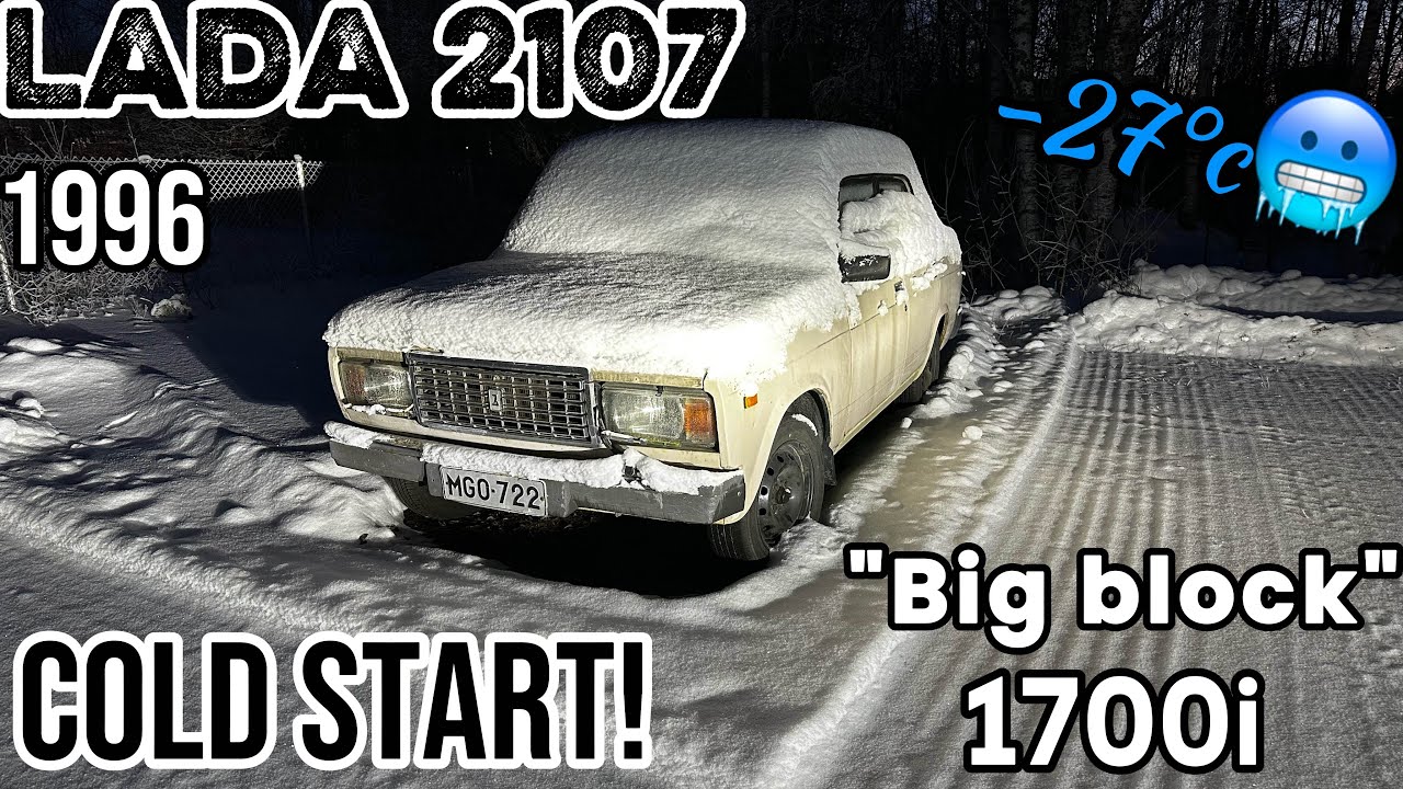 Lada VAZ 2107 1700i Cold start (-27°c) Finland