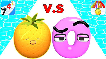 Number Master vs Watermelon Run 3D - Level Up Fruits Rush 3D (Asmr Gameplay, Merge Suika Balls 2048)