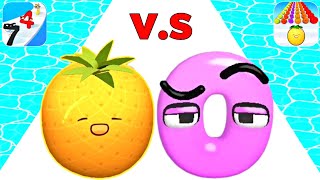 Number Master Vs Watermelon Run 3d  Level Up Fruits Rush 3d asmr Gameplay Merge Suika Balls 2048
