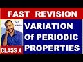 Class 10 :Quick Revision Of Periodic Properties :Variation Down A Group & Along A Period (OLD VIDEO)